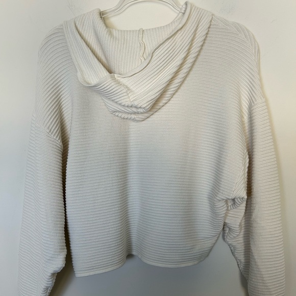 Aerie Offline Cream‎ Cropped Hoodie Sweatshirt Size Small - Picture 4 of 5